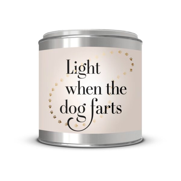 Light When the Dog Farts, Funny Dog Lover Gift, Paint Can Scented Candles, 2 Sizes - Image 2