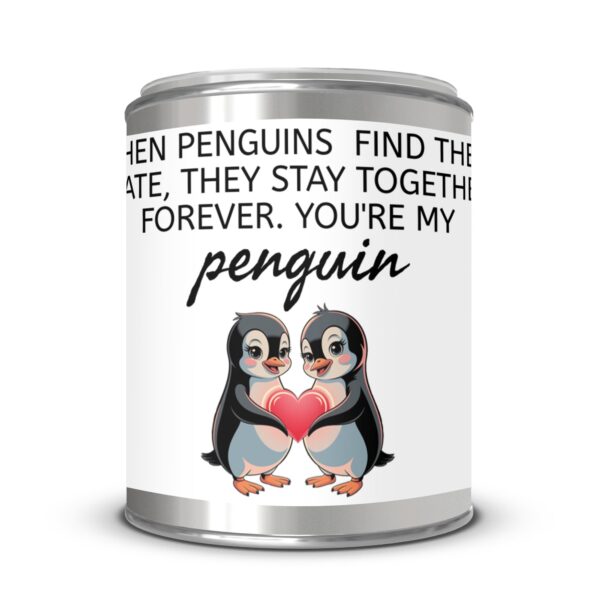 Penguins Holding Heart Paint Can Scented Candles, 2 Sizes - Image 4