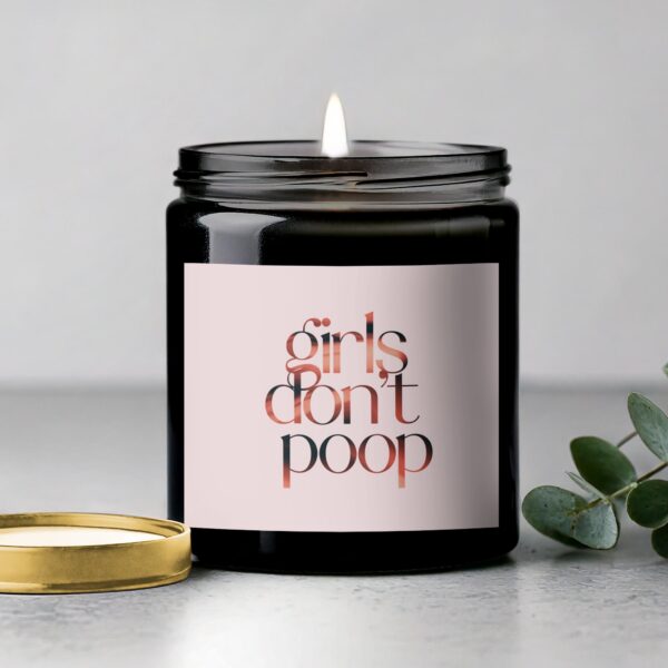 Girls Don't Poop Scented Candle, Funny Home Decor, Cute Candles for Gifts, Quirky Candle for Bathroom - Image 5