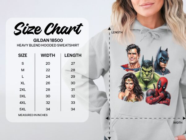 Comic Book Heroes Communication Hoodie, Emotional Support, Autism Aware - Image 3