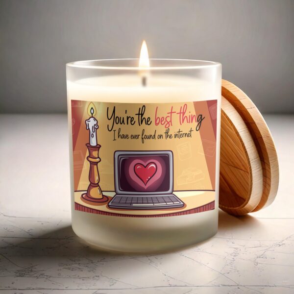 You're the Best Thing Love Heart Frosted Glass Scented Candle - Image 3
