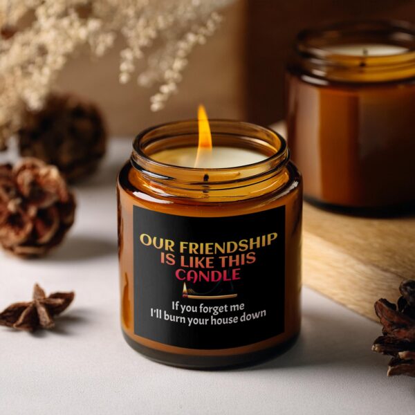 Unique Friendship Quote, Amber Jar Scented Candles, 2 Sizes - Image 2