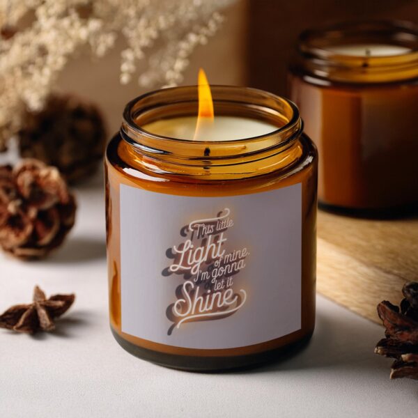 This Little Light of Mine I'm Gonna Let It Shine, Amber Jar Scented Candles, 2 Sizes - Image 5