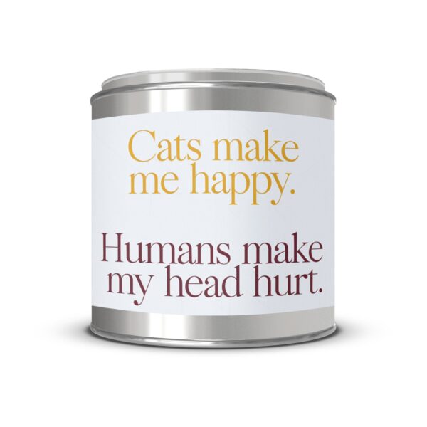 Cats Make Me Happy Humans Make My Head Hurt, Paint Can Scented Candles, 2 Sizes - Image 2