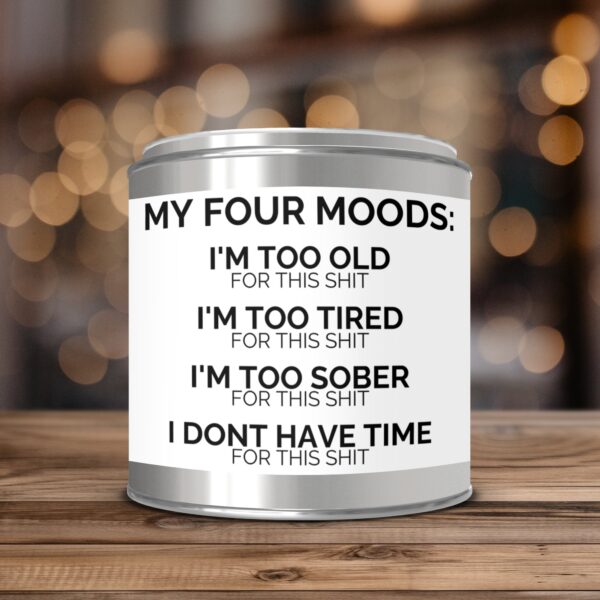 My Four Moods Funny Candle, Paint Can Scented Candles, 2 Sizes
