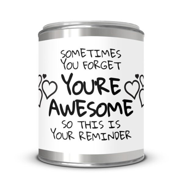 You're Awesome Inspirational Reminder, Paint Can Scented Candles, 2 Sizes - Image 4