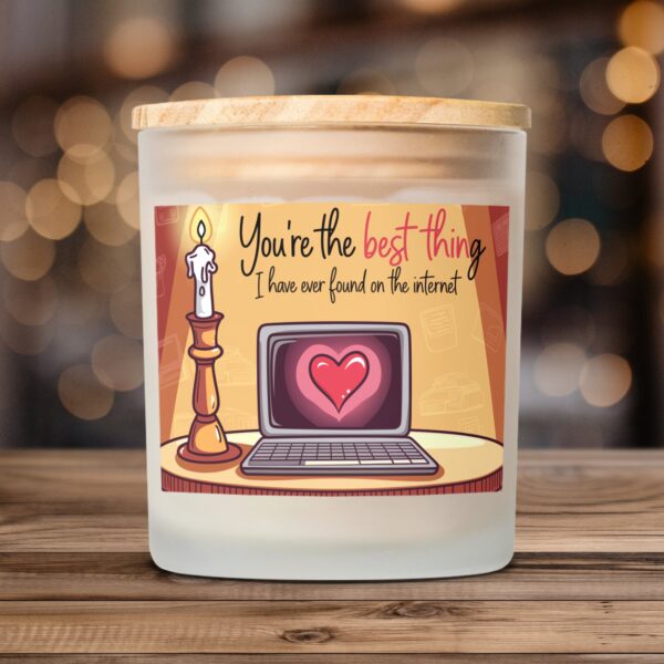 You're the Best Thing Love Heart Frosted Glass Scented Candle
