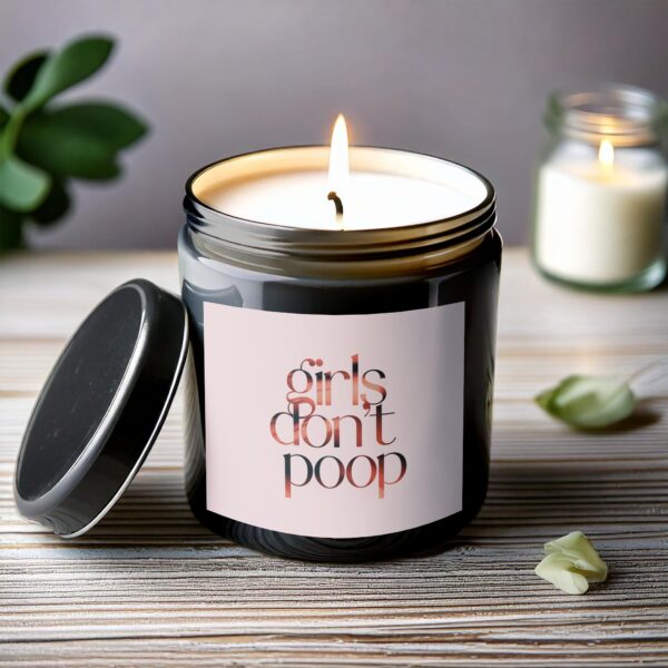 Girls Don't Poop Scented Candle, Funny Home Decor, Cute Candles for Gifts, Quirky Candle for Bathroom - Image 6