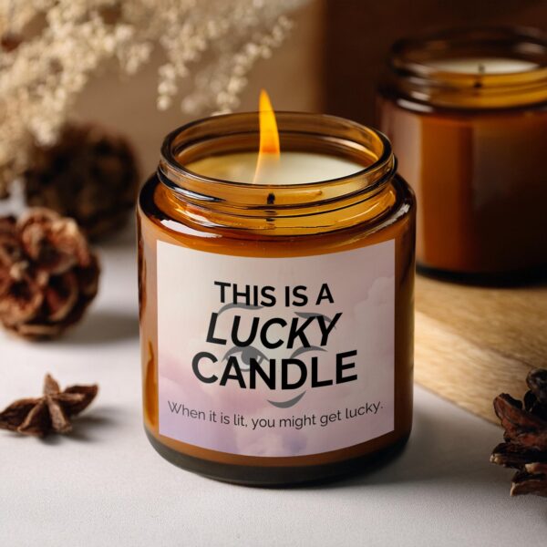 Lucky Candle Enhances Ambiance, Amber Jar Scented Candles, 2 Sizes - Image 5