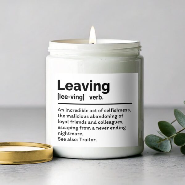 Funny Scented Candle, Leaving Definition Candle, Unique Gift for Friends, Malicious Abandoning Candle, Quirky Home Decor, Traitor Candle - Image 2