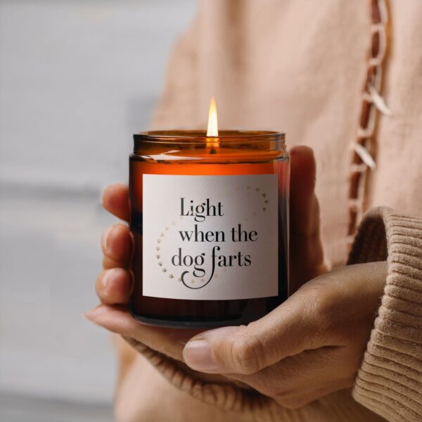 Light When the Dog Farts, Amber Jar Scented Candles, 2 Sizes - Image 3