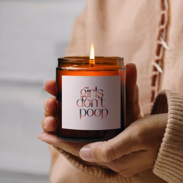 Girls Dont Poop Aesthetic Pink Themed, Amber Jar Scented Candles, 2 Sizes - Image 3