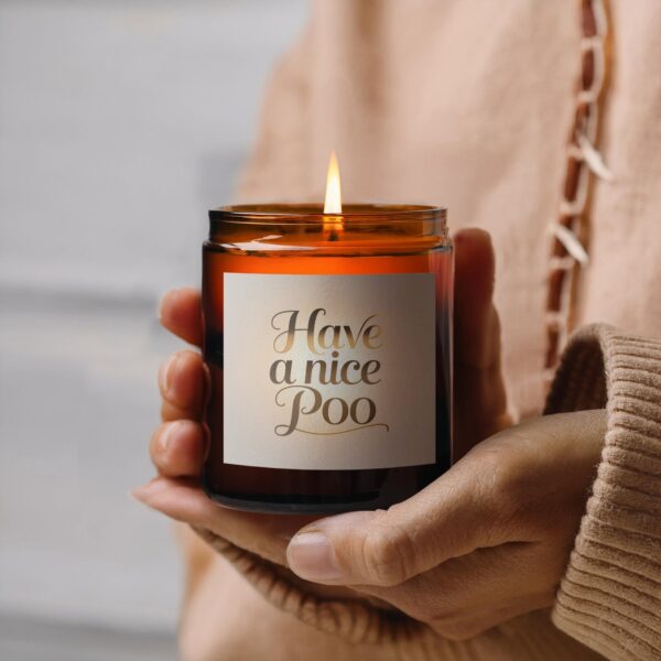 Enjoy Your Space with Have a Nice Poo, Amber Jar Scented Candles, 2 Sizes - Image 3