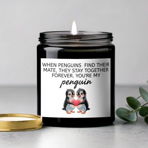 Cute Penguin Couple Scented Candle, Romantic Scented Candle, Anniversary Gift, Couple's Candle - Image 5