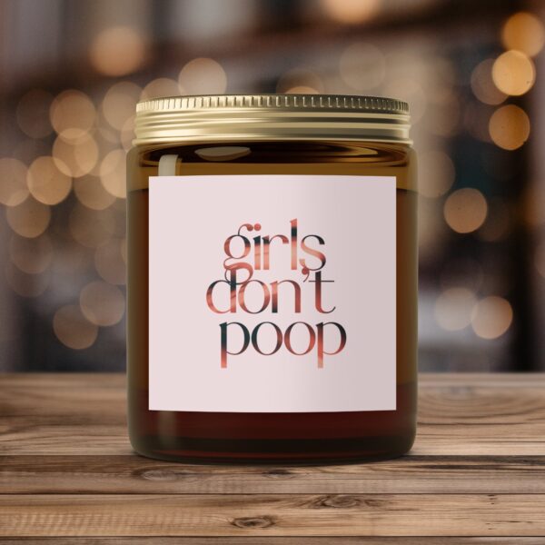 Girls Dont Poop Aesthetic Pink Themed, Amber Jar Scented Candles, 2 Sizes