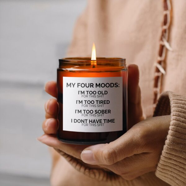 My Four Moods Humorous, Amber Jar Scented Candles, 2 Sizes - Image 3