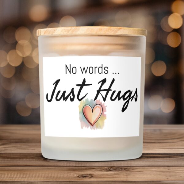 No Words Just Hugs Frosted Glass Scented Candles