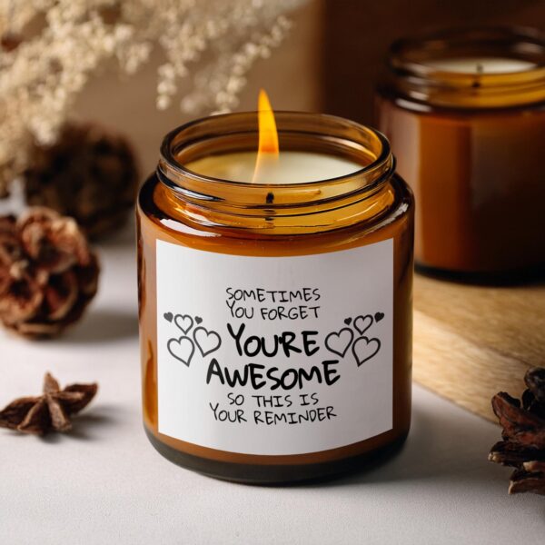 Sometimes You Forget Your Awesome, Amber Jar Scented Candles, 2 Sizes - Image 5