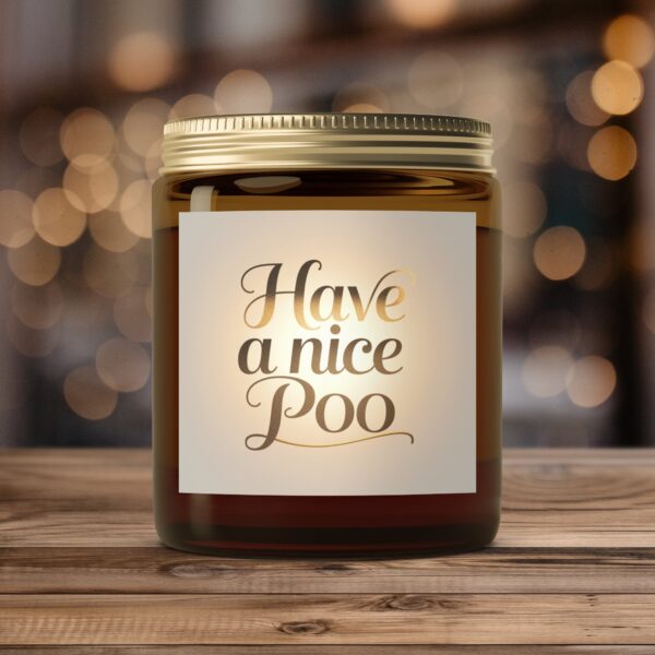 Enjoy Your Space with Have a Nice Poo, Amber Jar Scented Candles, 2 Sizes