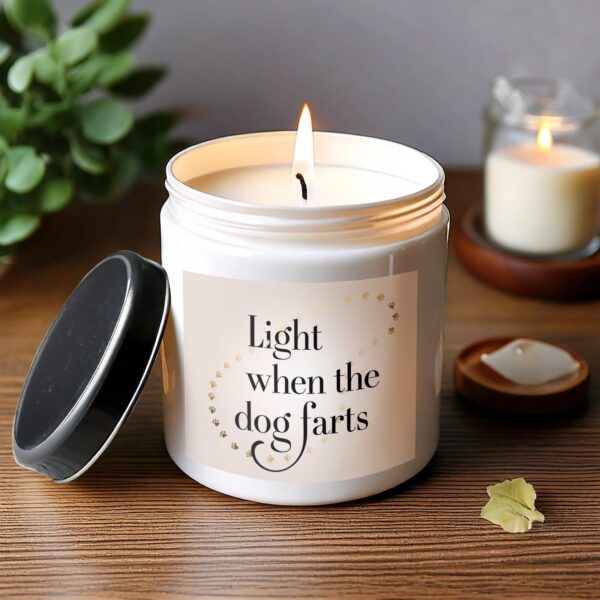 Light When The Dog Farts Candle, Funny Scented Candle Gift, Dog Lover Joke Candle, Pet Owner Gift - Image 3