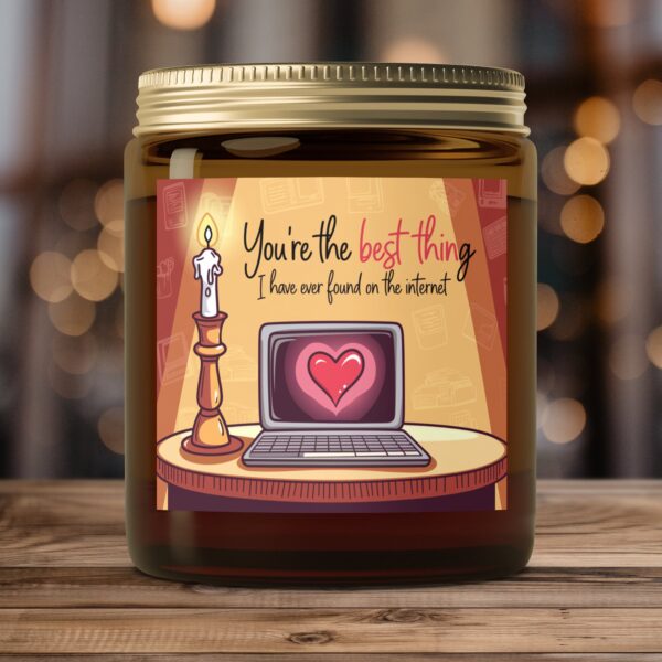 Heartwarming Love Quote Laptop Inspired, Amber Jar Scented Candles, 2 Sizes - Image 4
