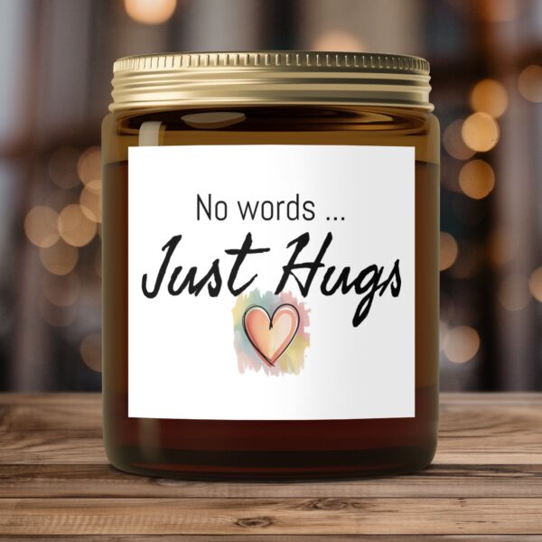 No Words Just Hugs Heart Design, Amber Jar Scented Candles, 2 Sizes - Image 4