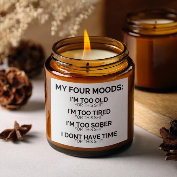 My Four Moods Humorous, Amber Jar Scented Candles, 2 Sizes - Image 5