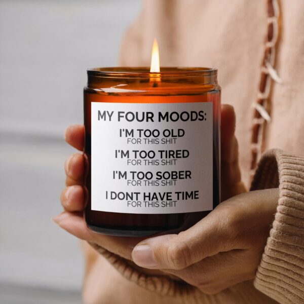 My Four Moods Humorous, Amber Jar Scented Candles, 2 Sizes - Image 6