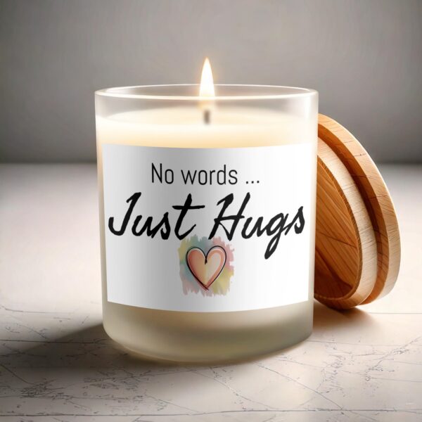 No Words Just Hugs Frosted Glass Scented Candles - Image 3