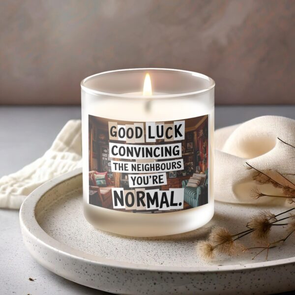 Creative and Quirky Moving Gift, Frosted Glass 11oz Scented Candles - Image 2