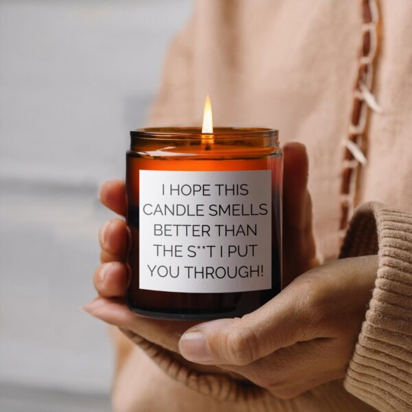 Funny Quote Gift I Hope This Candle Smells Better, Amber Jar Scented Candles, 2 Sizes - Image 3