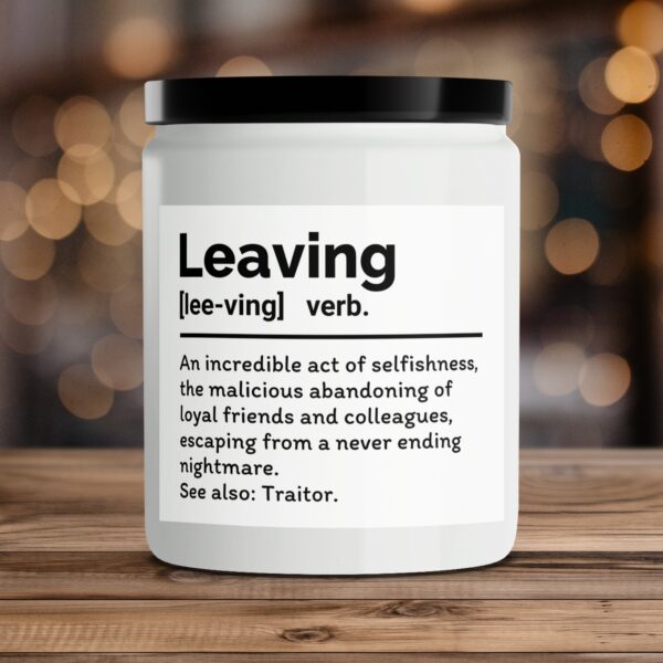 Funny Scented Candle, Leaving Definition Candle, Unique Gift for Friends, Malicious Abandoning Candle, Quirky Home Decor, Traitor Candle