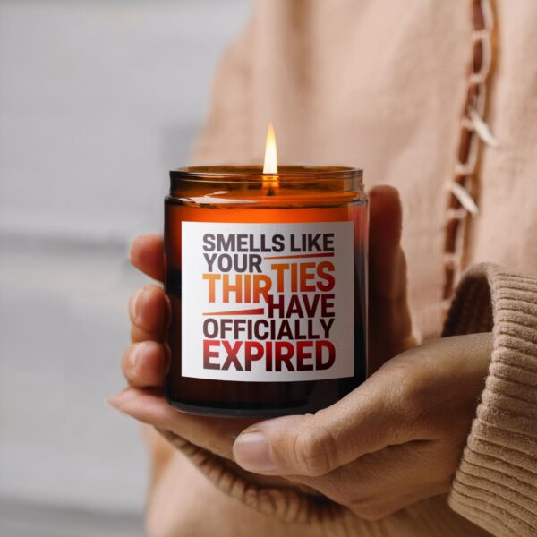 Celebrate Thirties Expiry with Unique, Amber Jar Scented Candles, 2 Sizes - Image 3
