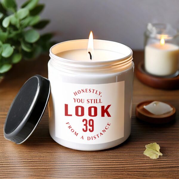 PERSONALISE: Honestly You Still Look 39, Funny Birthday Candle Gift - Image 3
