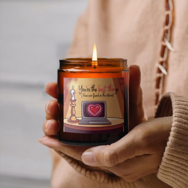 Heartwarming Love Quote Laptop Inspired, Amber Jar Scented Candles, 2 Sizes - Image 3