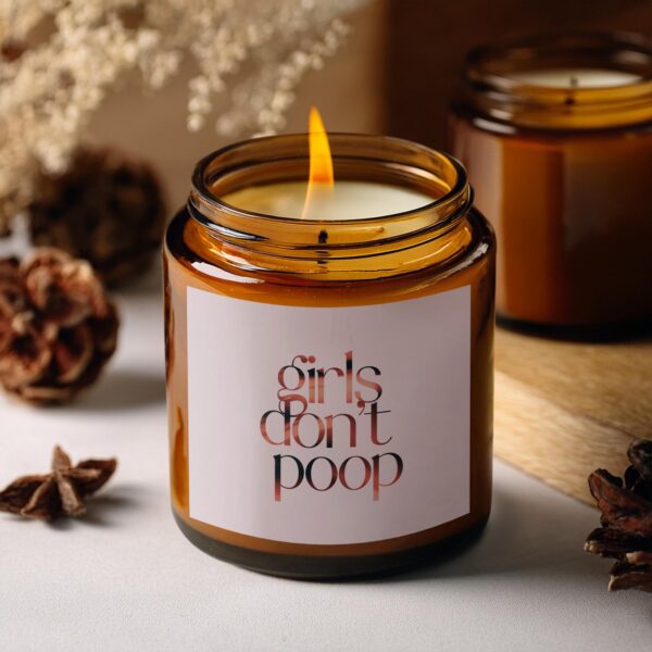 Girls Dont Poop Aesthetic Pink Themed, Amber Jar Scented Candles, 2 Sizes - Image 5