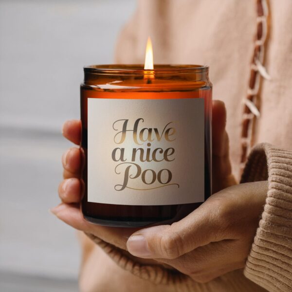 Enjoy Your Space with Have a Nice Poo, Amber Jar Scented Candles, 2 Sizes - Image 6