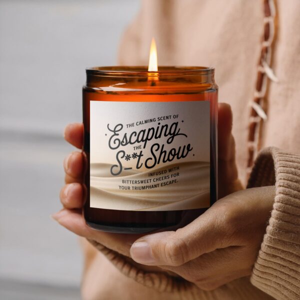 The Calming Scent of Escaping the S**t Show, Amber Jar Scented Candles, 2 Sizes - Image 6
