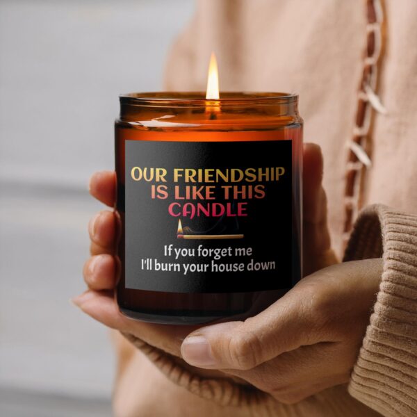 Unique Friendship Quote, Amber Jar Scented Candles, 2 Sizes - Image 6
