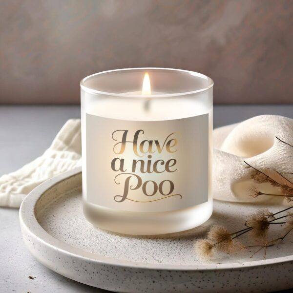 Have a Nice Poo Frosted Glass 11oz Scented Candles - Image 2