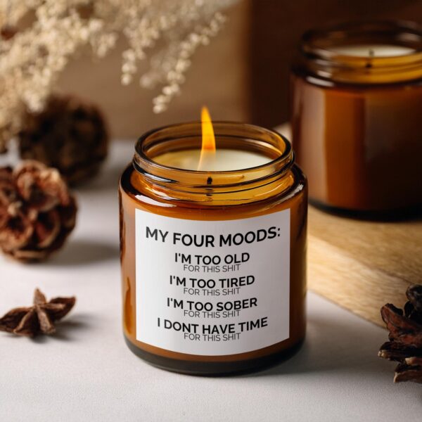 My Four Moods Humorous, Amber Jar Scented Candles, 2 Sizes - Image 2
