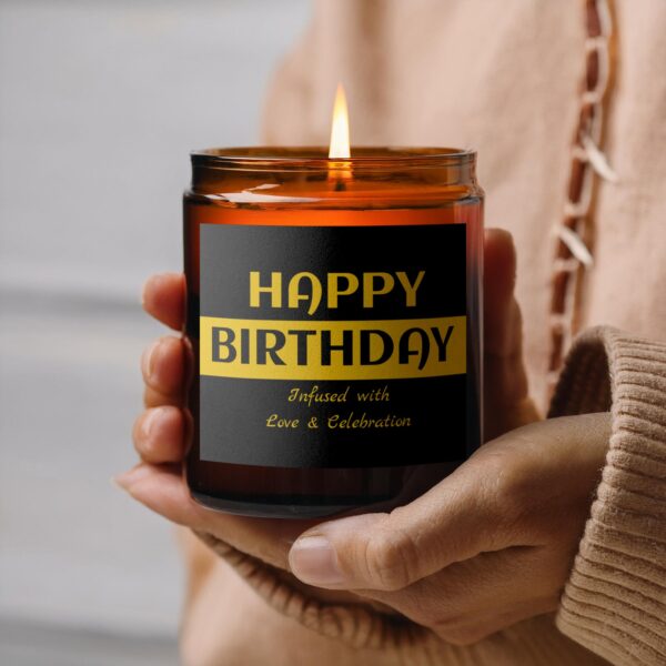 Luxurious Happy Birthday Infused, Amber Jar Scented Candles, 2 Sizes - Image 6