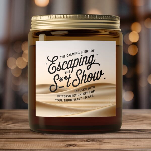 The Calming Scent of Escaping the S**t Show, Amber Jar Scented Candles, 2 Sizes - Image 4