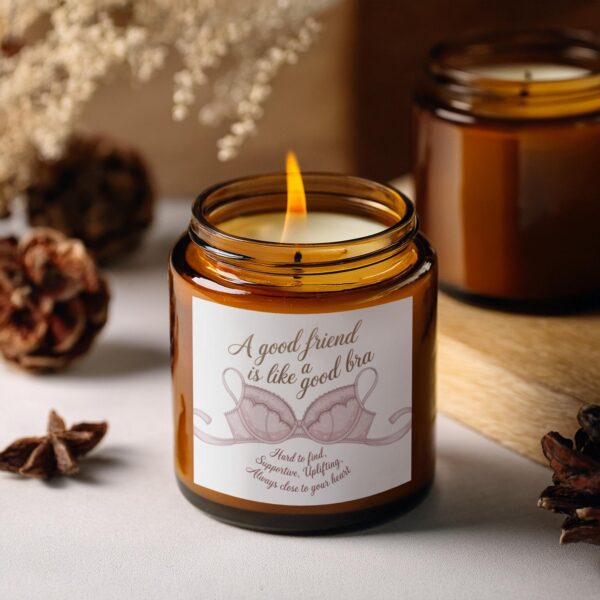 A Good Friend Is Like A Good Bra, Amber Jar Scented Candles, 2 Sizes - Image 2