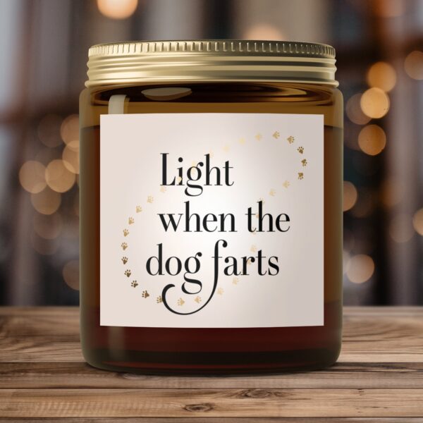 Light When the Dog Farts, Amber Jar Scented Candles, 2 Sizes - Image 4