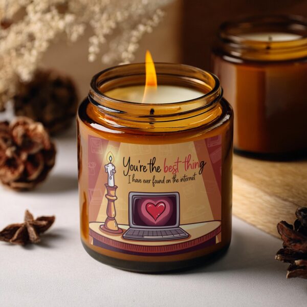 Heartwarming Love Quote Laptop Inspired, Amber Jar Scented Candles, 2 Sizes - Image 5
