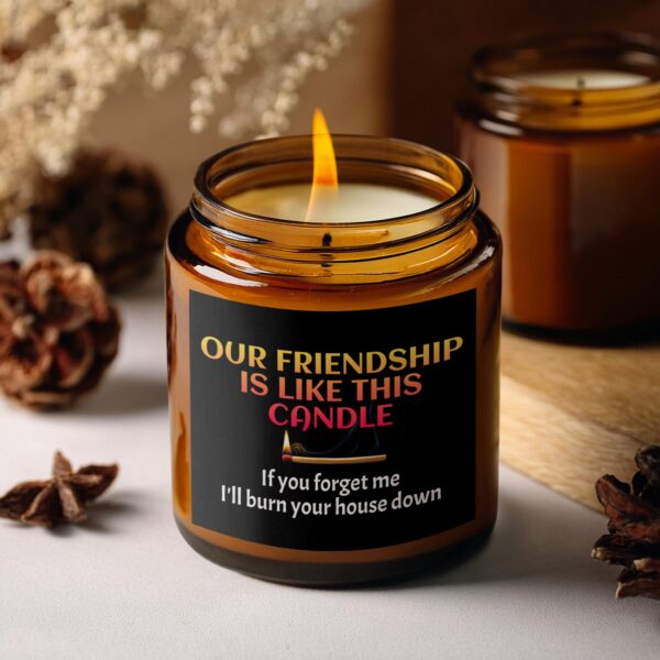 Unique Friendship Quote, Amber Jar Scented Candles, 2 Sizes - Image 5