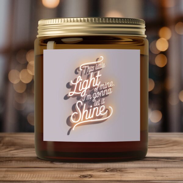 This Little Light of Mine I'm Gonna Let It Shine, Amber Jar Scented Candles, 2 Sizes - Image 4