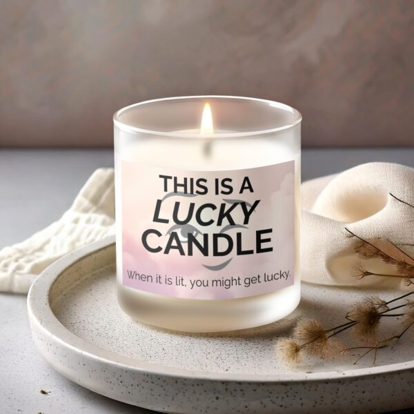 This Is a Lucky Candle When It Is Lit Frosted Glass Scented Candle - Image 2