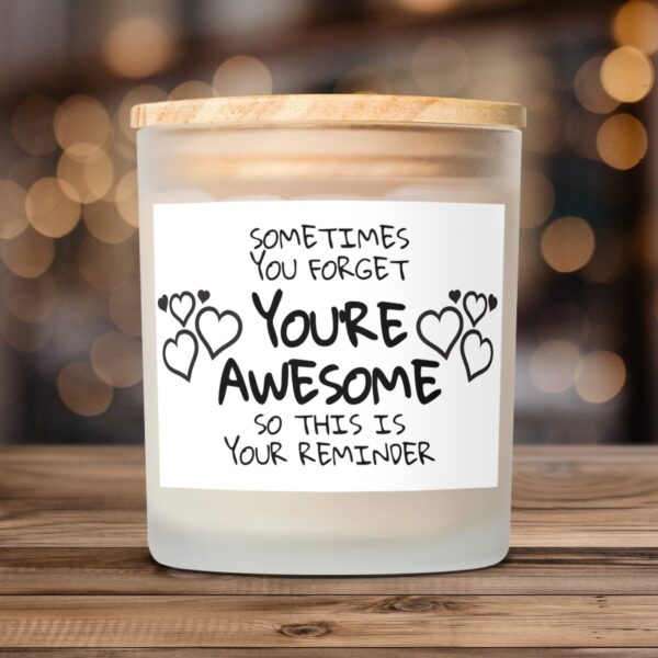 Unique Design, You're Awesome, Frosted Glass Scented Candle